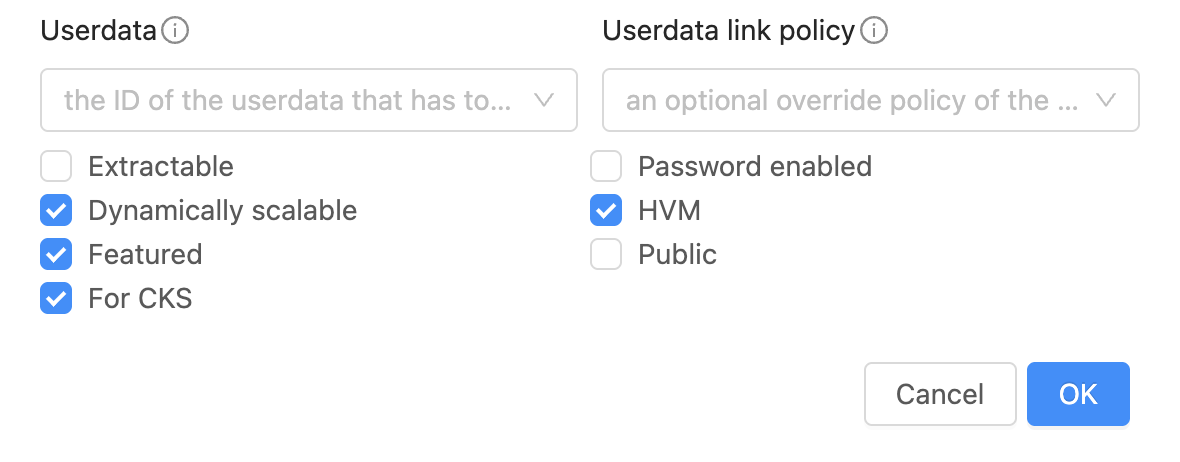 Custom Template Registration for Kubernetes cluster nodes.